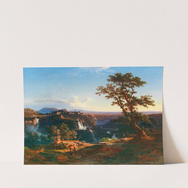 Die Kaskaden von Tivoli in der Abendsonne (1861) by Johann Jakob Frey