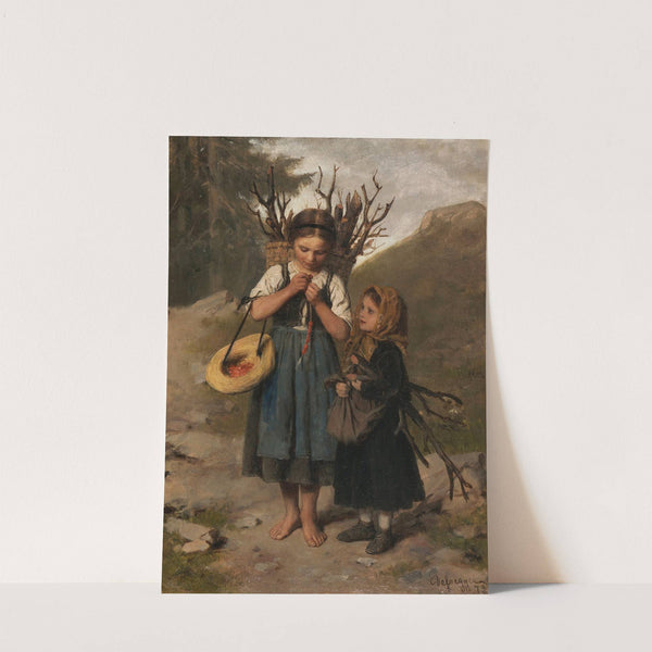 Die kleinen Reisigsammlerinnen (1872) by Franz von Defregger