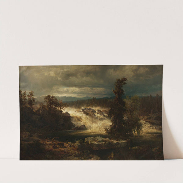 Die Labrofälle bei Kongsberg in Norwegen (1859) by August Leu
