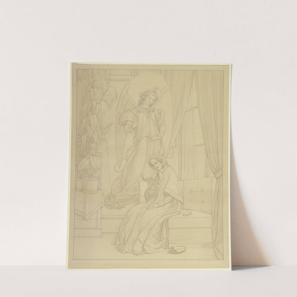 Die lesende Antonia Brentano mit einem Engel (1869) by Eduard von Steinle
