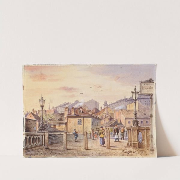 Die Magdalenenbrücke über den Wienfluss by Karl Wenzel Zajicek