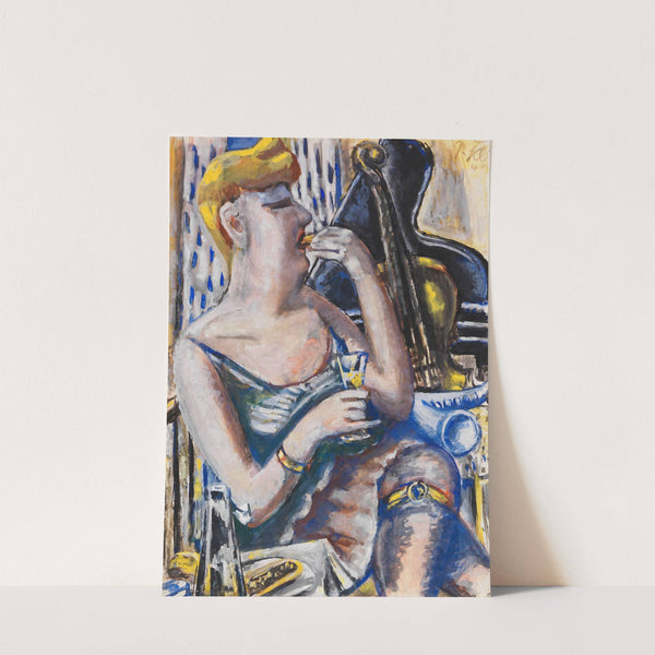 Die Musikantin in der Pause (Essende, Damenkapelle) by Paul Kleinschmidt