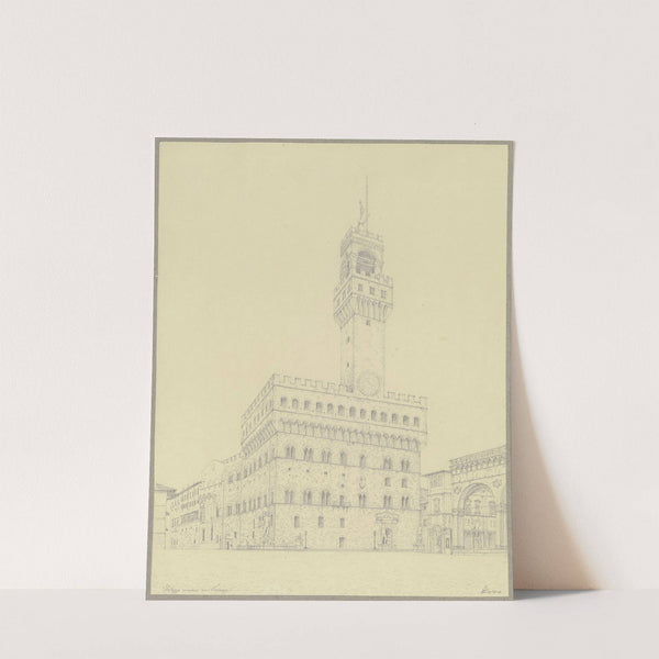 Die Piazza della Signoria mit dem Palazzo Vecchio in Florenz by Friedrich Wilhelm Ludwig
