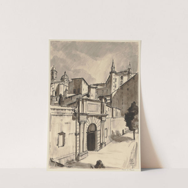 Die Porta Valbona in Urbino by Hermann Lismann