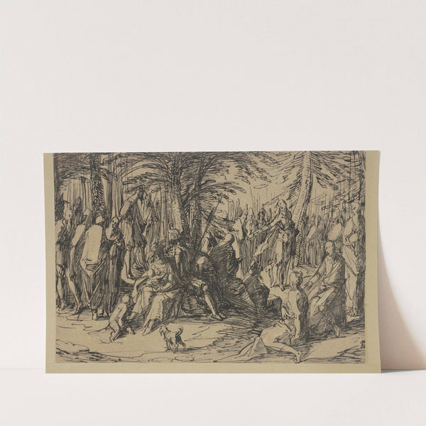 Die Predigt Johannes des Täufers im Walde by Hermann Weyer