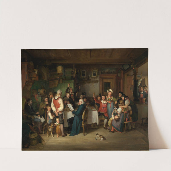 Die Preisverleihung des landwirtschaftlichen Vereins in einer Hotzenwälder Bauernstube by Johann Baptist Kirner