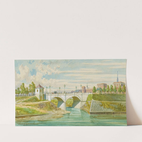 Die Radetzkybrücke über den Wienfluss mit seiner Ausmündung in die Donau by Franz Gerasch