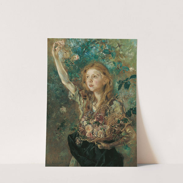 Die Rosenpflückerin (1882-1884) by Anton Romako