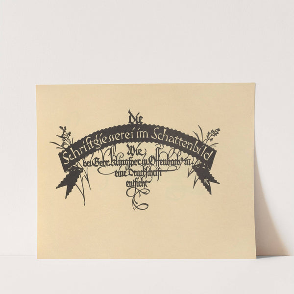 Die Schriftgiesserei im Schattenbild Pl.01 by Rudolf Koch