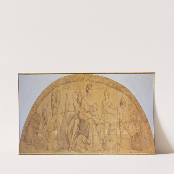 Die sieben fetten Jahre – Karton für das Fresko in der Casa Bartholdy (1816) by Philipp Veit