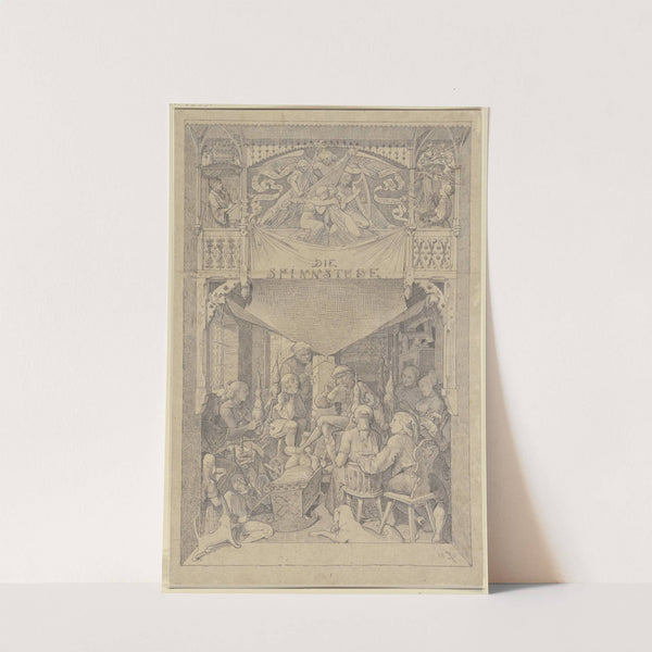 Die Spinnstube; Entwurf zu dem Titelblatt der bei Sauerländer herausgegebenen Spinnstube by Johann Baptist Scholl The Younger