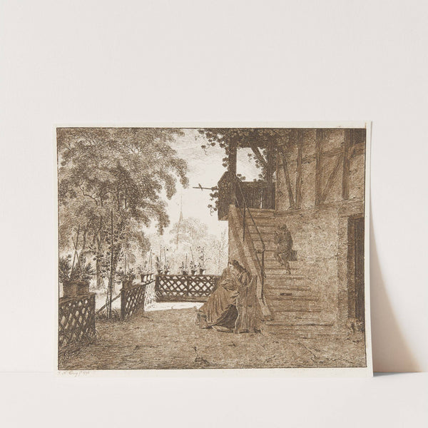 Die Stickerin an der Haustreppe (1798) by Franz Niklaus König