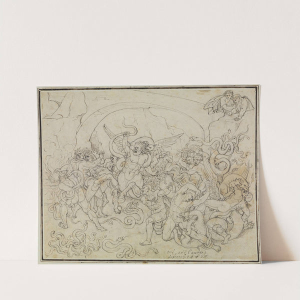 Die Strafe der Diebe im Tal der Schlangen und Drachen (Dante Inferno, Canto 25, V 17) by Joseph Anton Koch