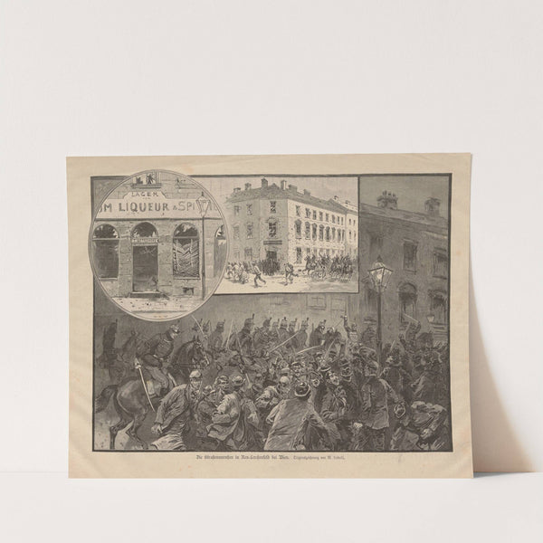 Die Straßenunruhen in Neu-Lerchenfeld bei Wien (1890) by Moritz Ledeli