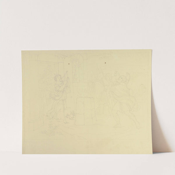 Die Tochter Jephtas geht ihrem Vater entgegen by Eduard von Steinle