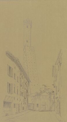 Die Torre Garisenda und Asinelli in Bologna