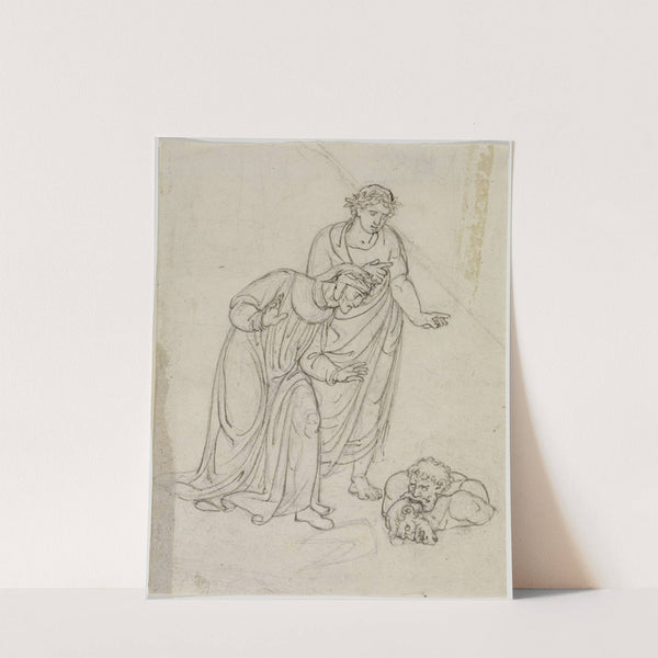 Die Vaterlandsverräter im Eis, Graf Ugolino und Erzbischof Ruggieri, sich gegenseitig zerfleischend (Dante Inferno, Canto 33, V 109) by Joseph Anton Koch