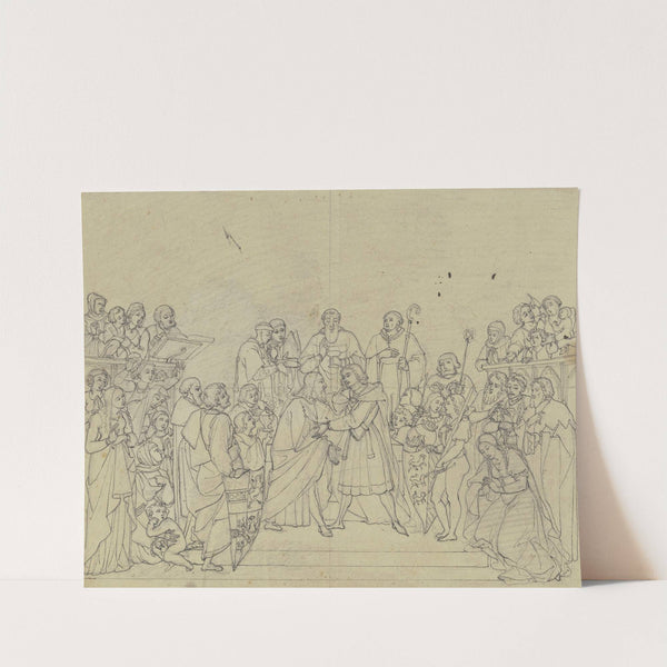 Die Versöhnung Kaiser Ottos des Großen mit seinem Bruder Heinrich by Franz Pforr