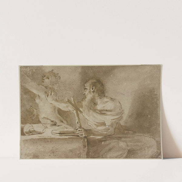 Die Versuchung des Heiligen Antonius by Guercino