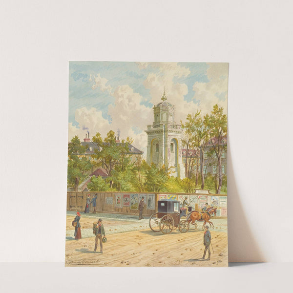 Die Währinger Straße in Wien (mit dem Turm der Ferdinands-Wasserleitung) by Franz Gerasch