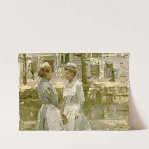 Dienstmeisjes op de Leidsegracht by Isaac Israëls