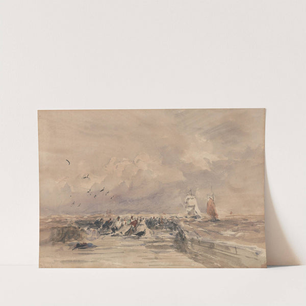 Dieppe Pier, Stiff Breeze (circa 1832) by David Cox