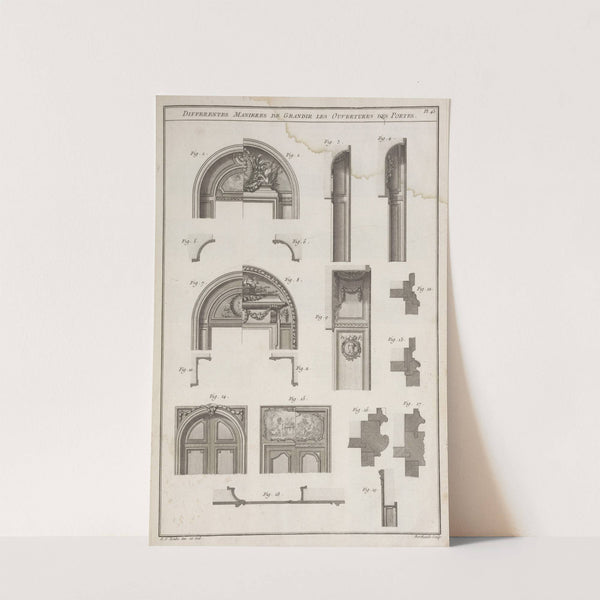 Differentes manieres de grandir les ouvertures des portes. (1769-1774) by André Jacob Roubo