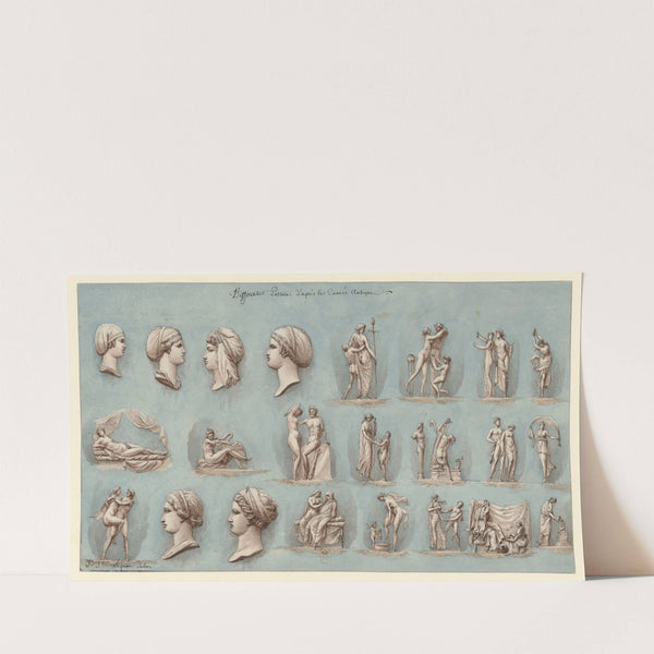 Différentes postures d’après les camés antique (1777-1825) by Jean Jacques Lequeu