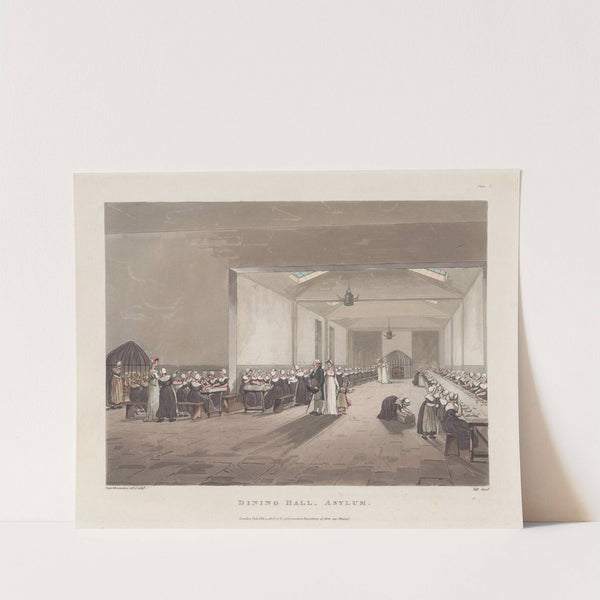 Dining Hall, Asylum (1808) by Thomas Rowlandson