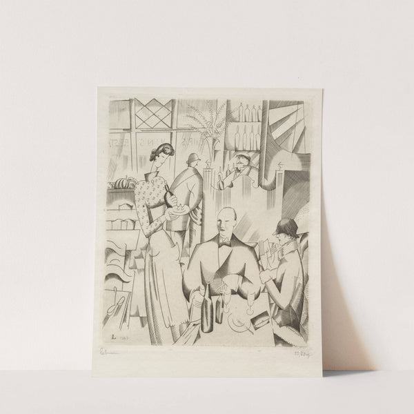 Dinner at the Bistro (1923) by Jean-Émile Laboureur