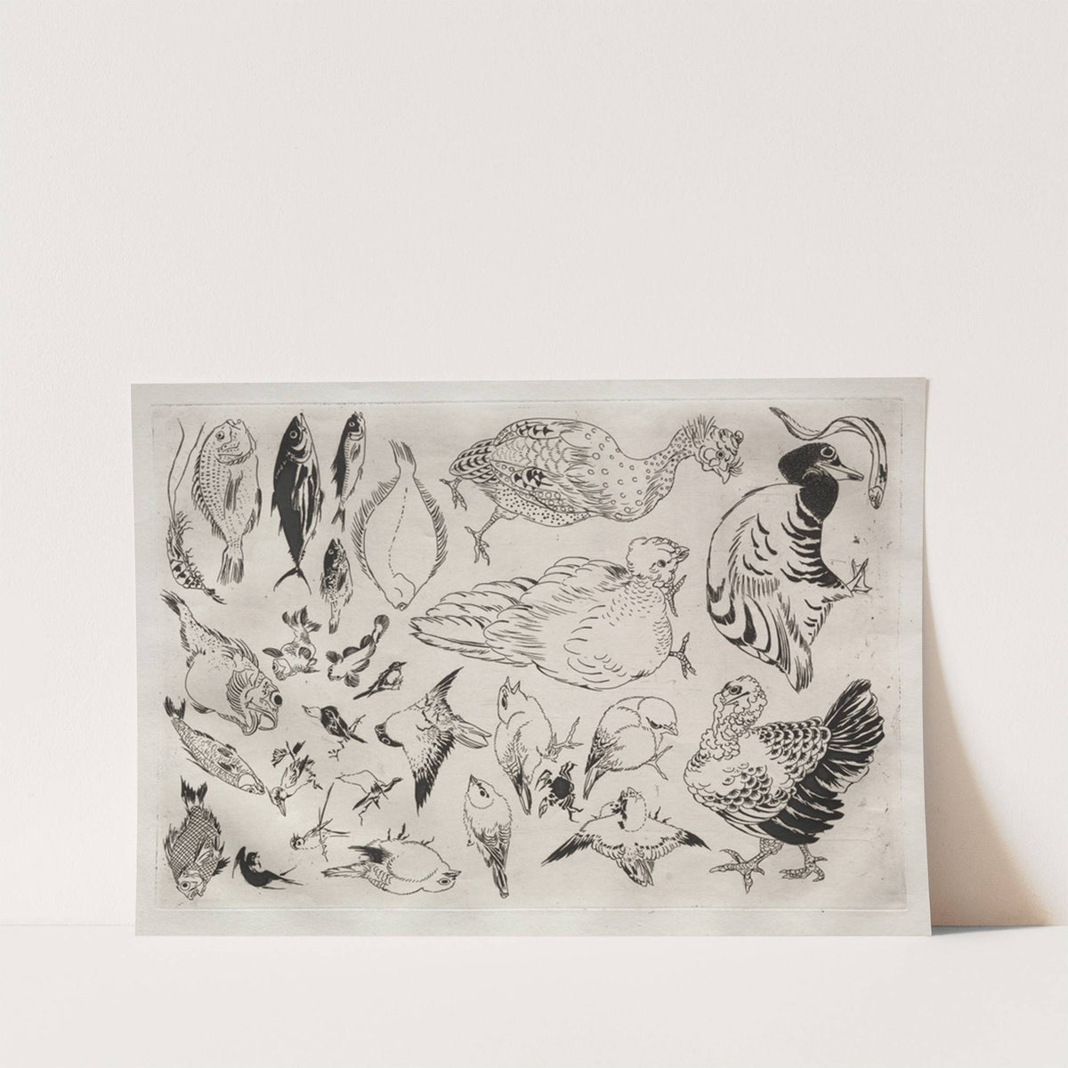 Dinner Service (Rousseau service); Ducks, fish, etc. (no. 12) (1866) by Félix Bracquemond