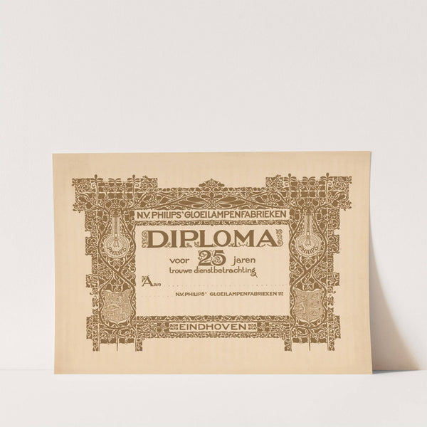 Diploma voor vijfentwintig jaar dienst bij Philips (1916) by Theo Nieuwenhuis