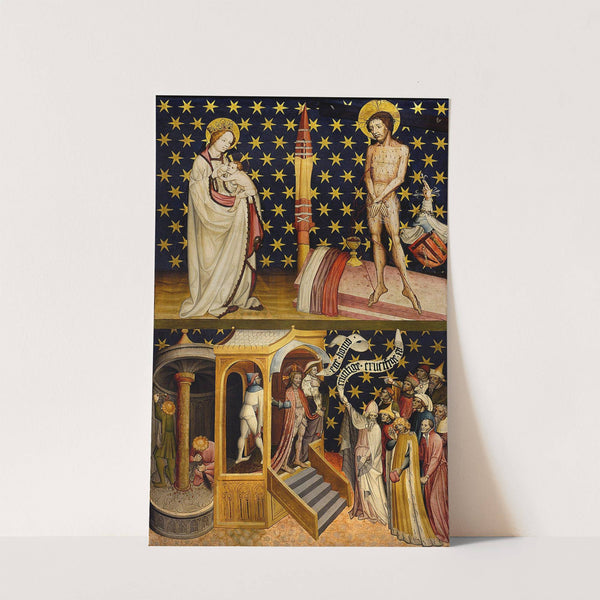 Diptych from the Winterfeld family foundation right wing, St Mary Magdalene held aloft by angels by Anonymous