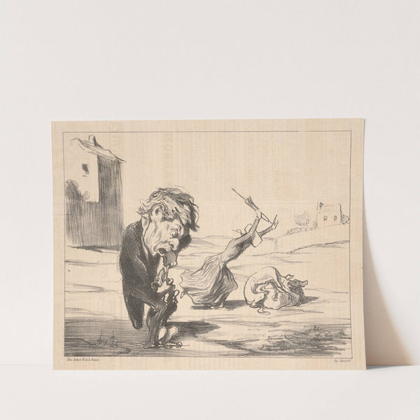 Disciples de Mr. Cobden dans l’exercice de leurs pacifiques fonctions. (1849) by Honoré Daumier