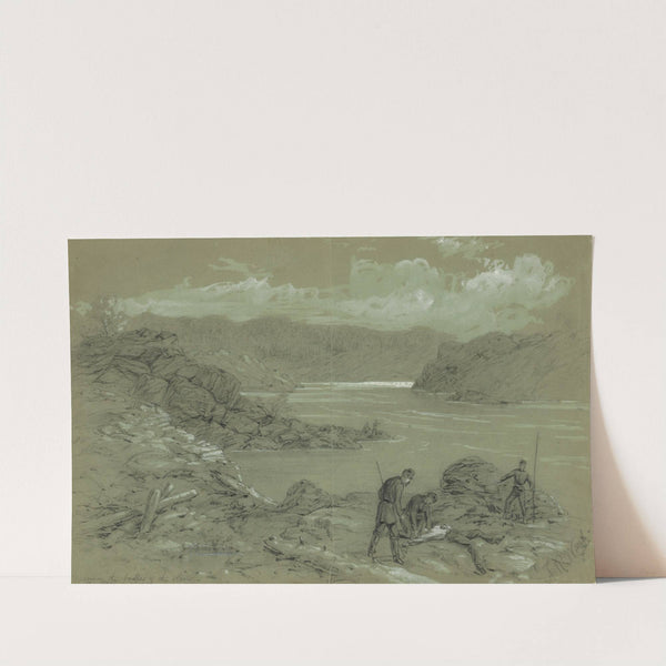 Discovering the bodies of the slain in the Potomac river by Alfred Rudolph Waud