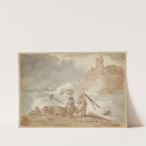 Discovery of the drowned woman by Thomas Rowlandson