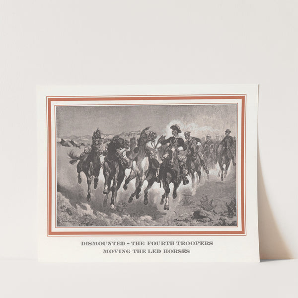 Dismounted–the fourth troopers moving the led horses by Frederic Remington