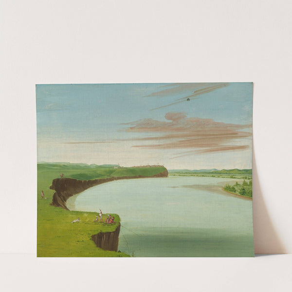 Distant View of the Mandan Village by George Catlin