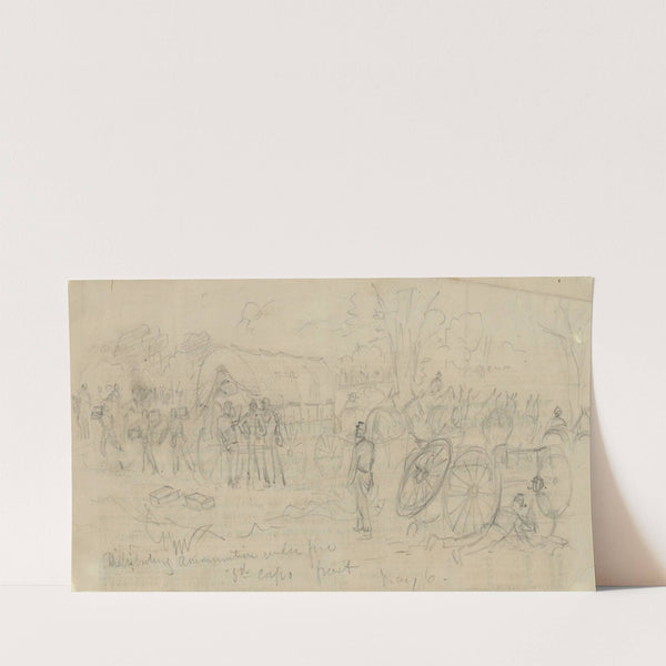 Distributing ammunition under fire. 5th corps front May 6 (1864) by Alfred Rudolph Waud