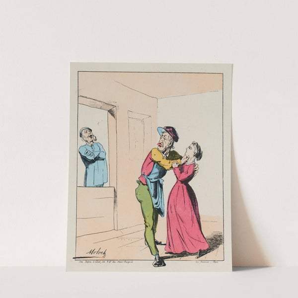 Dites donc M’sieu Muflencire n’vous gênez pas, embrassez ma femme pendant que vous y êtes (1871) by Moloch (Alphonse Hector Colomb)