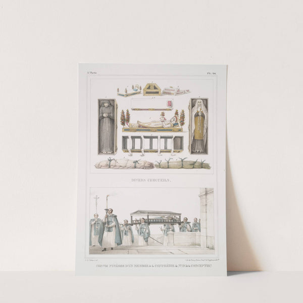 Divers cercueils; Convoi funèbre d'un membre de la confrérie de Notre-Dame de la Concéption by Jean Baptiste Debret