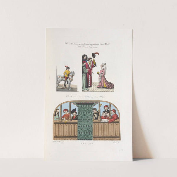 Divers costumes représentés dans une peinture d'un MS. intitulé echects amoureux; concerts vocal et instrumental tirés du même MS. by Nicolas Xavier Willemin