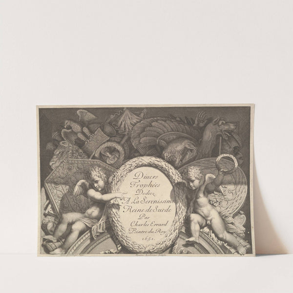 Divers Trophées (Weapon Trophies after the Façade of Palazzo Milesi in Rome) Pl.1 (1651) by Polidoro da Caravaggio