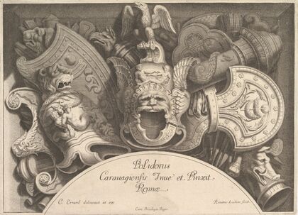 Divers Trophées (Weapon Trophies after the Façade of Palazzo Milesi in Rome) Pl.5 (1651)