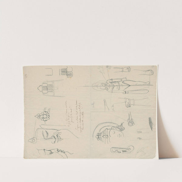 Diverse fragmenten van Javaanse sculpturen by David Humbert de Superville