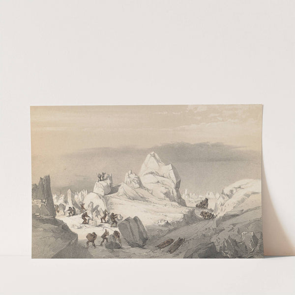 Division of Sledges finding and cutting a road through heavy hummocks, in the Queen's Channel by Walter William May