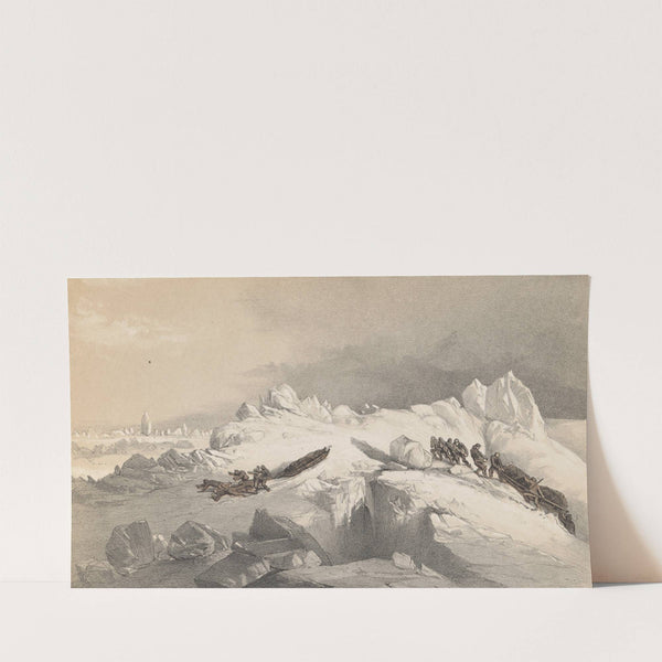 Division of Sledges finding and cutting a road through heavy hummocks, in the Queen’s Channel (1855) by Walter William May