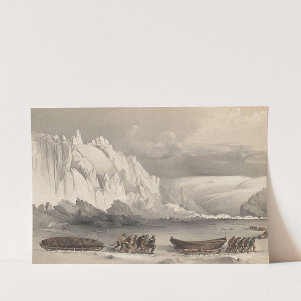 Division of Sledges passing Cape Lady Franklin; Extraordinary masses of ice pressed against the North Shore of Bathurst Land by Walter William May