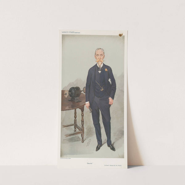 Doctors and Scientists. ‘Electricity’. Sir David L. Salomons. (1908) by Leslie Matthew Ward