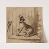 Dog barking in front of closed door (1840) by Felix Octavius Carr Darley